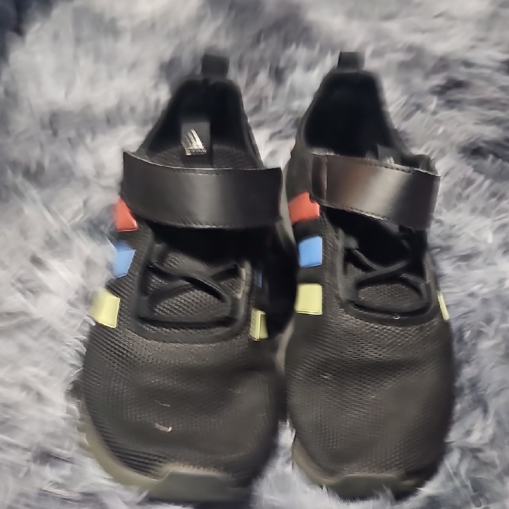 Adidas Kids Black Sneakers with Colorful Accents